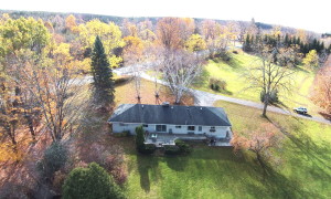 Aerial Real estate photograph of a Prince Edward County Home