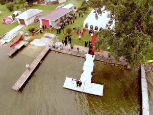 Aerial Photograph of a Prince Edward County Weddding
