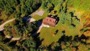 Aerial real estate photograph of an acreage for sale near Quinte West