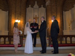 Photograph of Vows being read at a wedding in Belleville Ontario