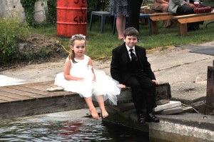 Children playing in water. Wedding photography Belleville Ontario
